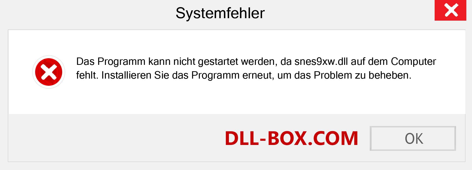 snes9xw.dll-Datei fehlt?. Download für Windows 7, 8, 10 - Fix snes9xw dll Missing Error unter Windows, Fotos, Bildern