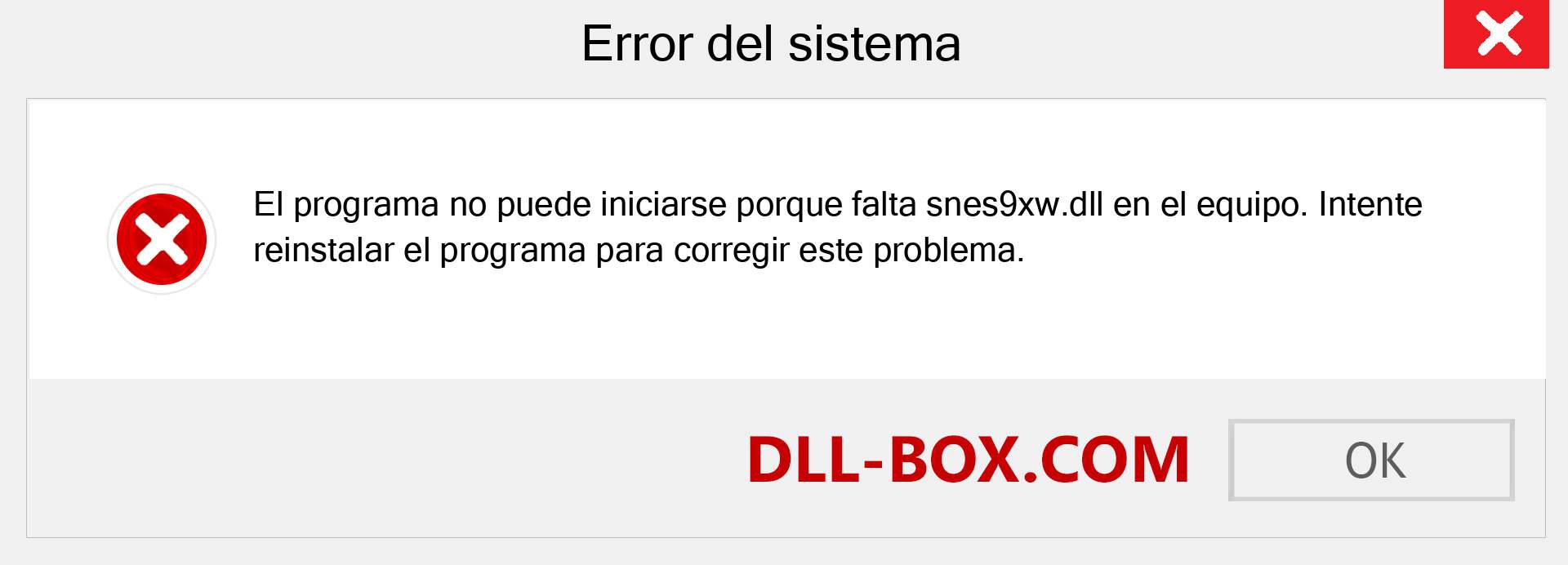 ¿Falta el archivo snes9xw.dll ?. Descargar para Windows 7, 8, 10 - Corregir snes9xw dll Missing Error en Windows, fotos, imágenes