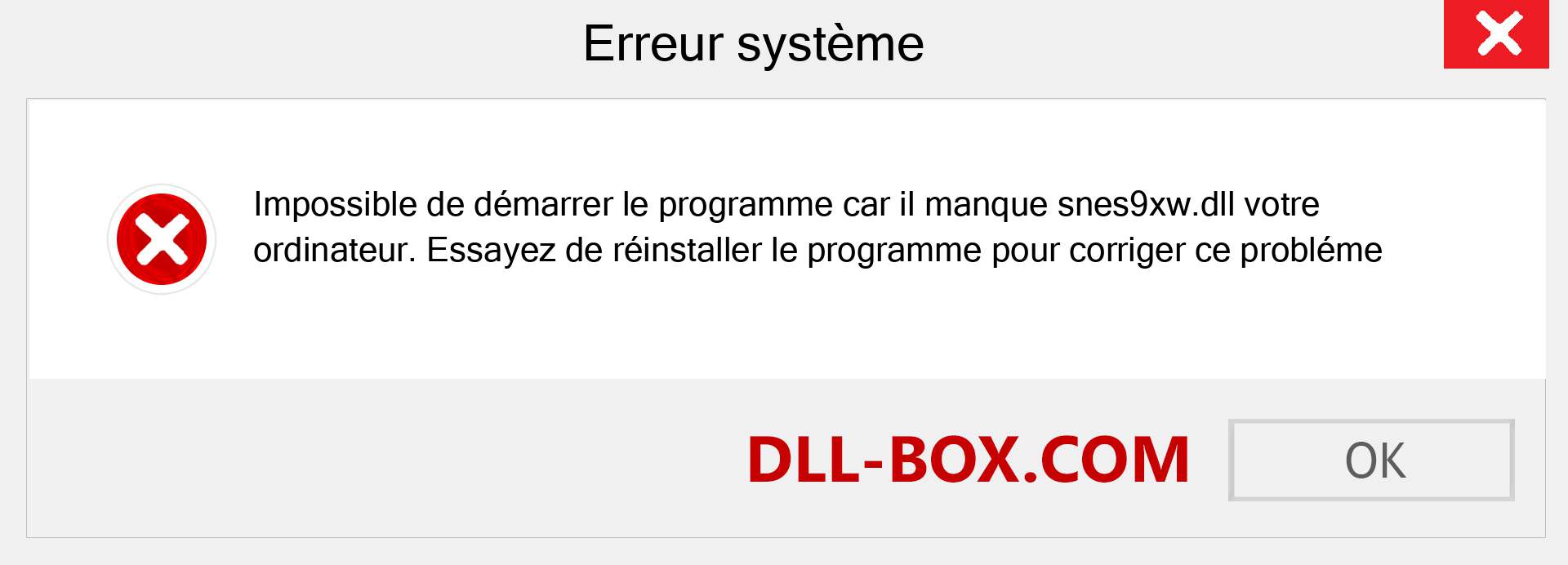 Le fichier snes9xw.dll est manquant ?. Télécharger pour Windows 7, 8, 10 - Correction de l'erreur manquante snes9xw dll sur Windows, photos, images